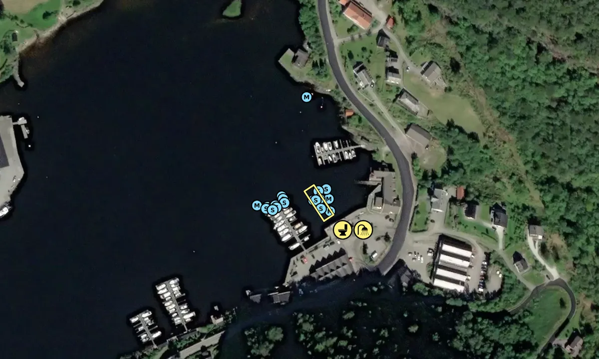 Satelite image of Leirvik Gjestehavn