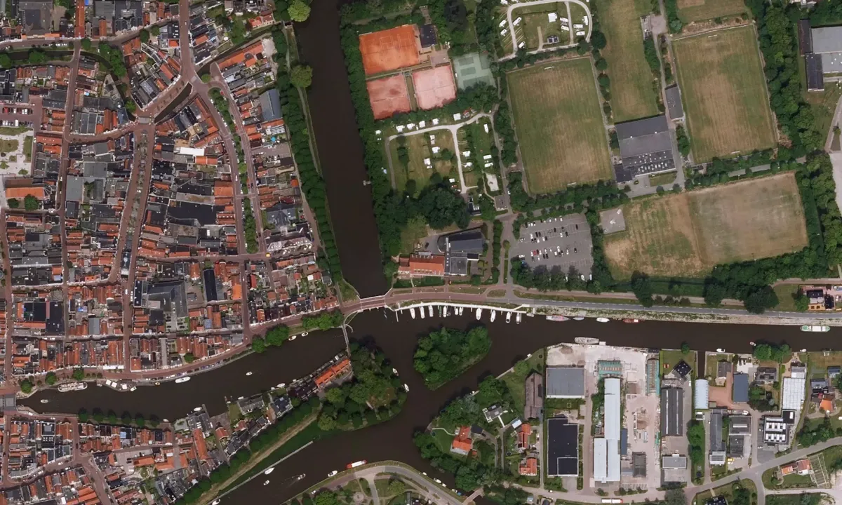 Flyfoto av Ligplaatsen Dokkum Centrum