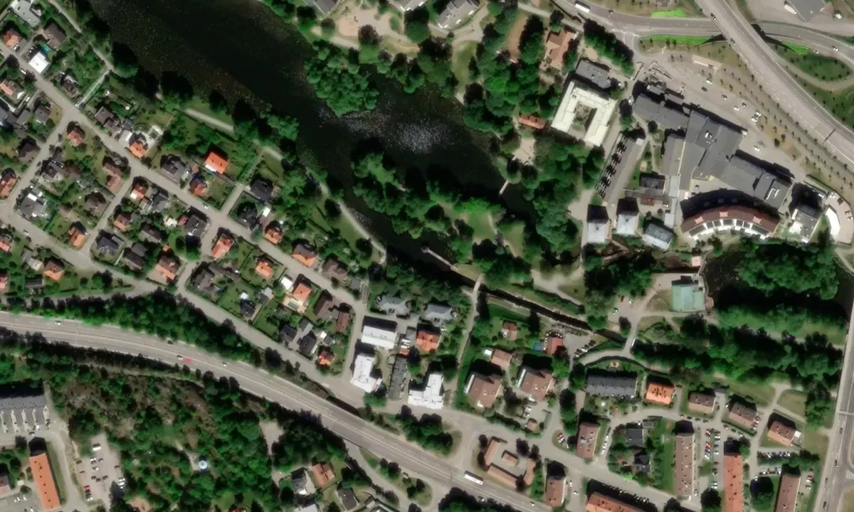 Flyfoto av Linköping - Tannefors slussar