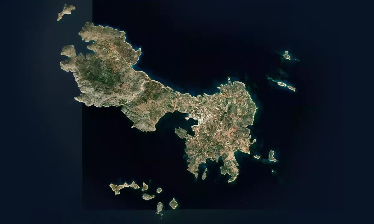 Flyfoto av Lipsi Harbour