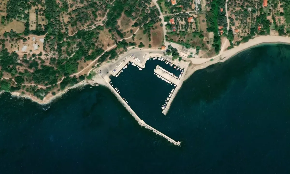 Satelite image of Little Port of Makri