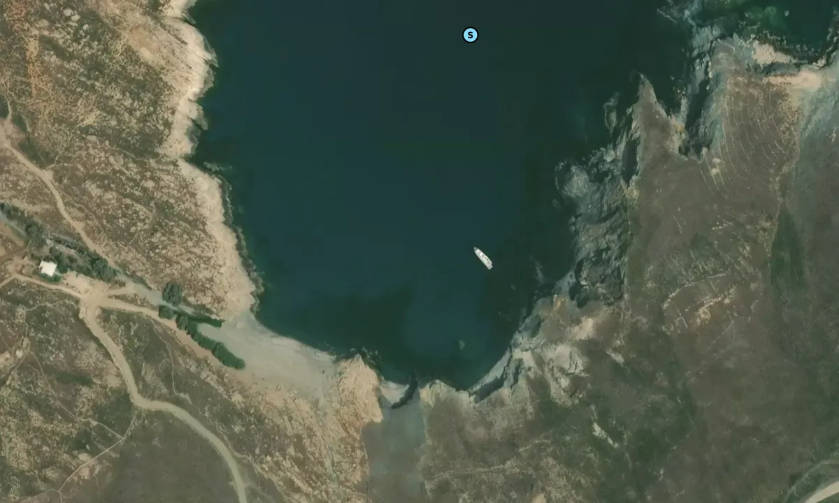 Satelite image of Livada beach