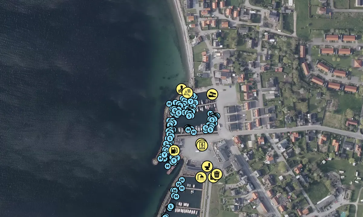 Satelite image of Lohals Lystbådehavn