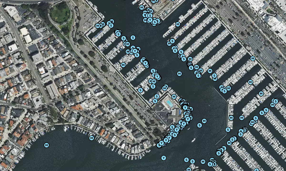 Satelite image of Long Beach Yacht Club - Los Angeles