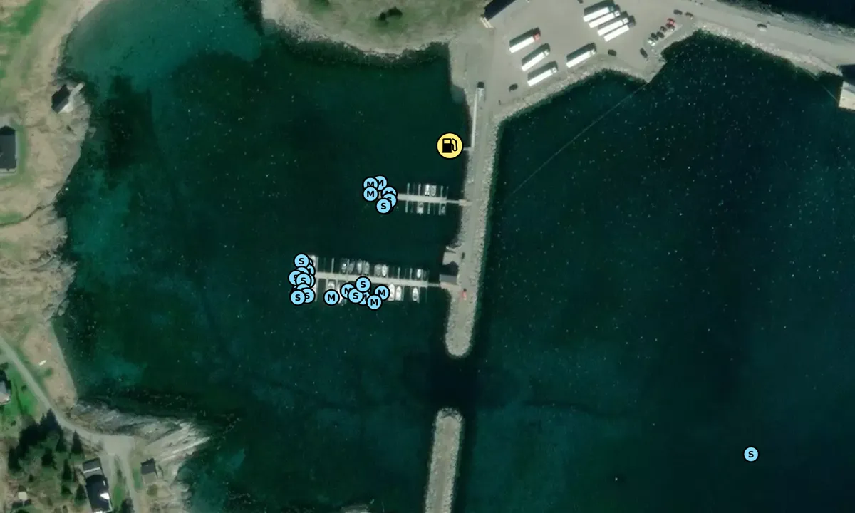 Satelite image of Lovund Båtforening