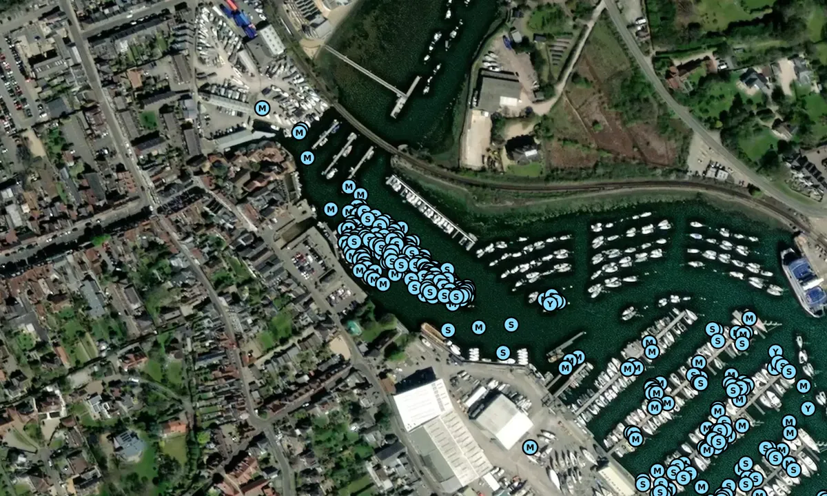Satelite image of Lymingtn Town Quay