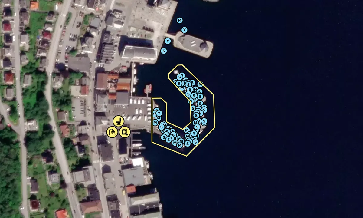 Satelite image of Måløy Gjestehavn