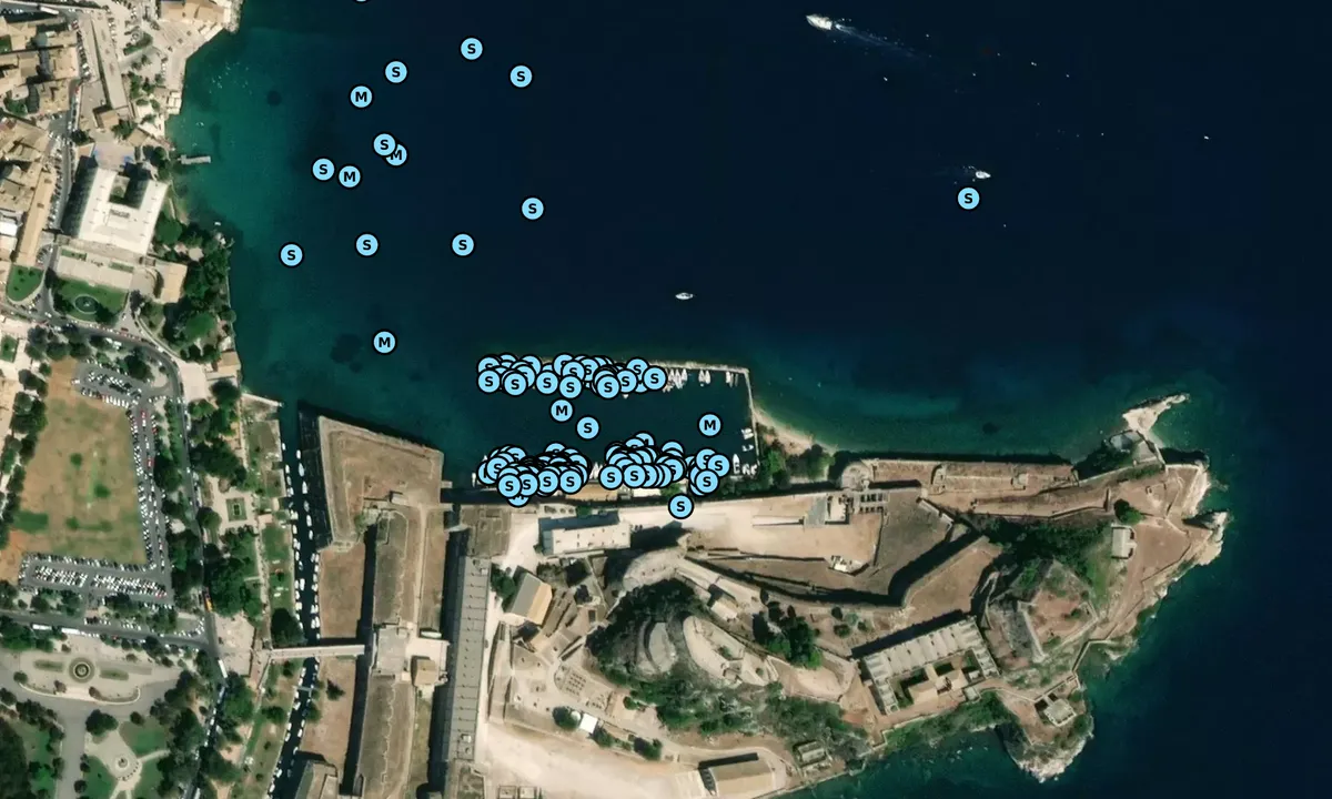 Satelite image of Mandráki marina