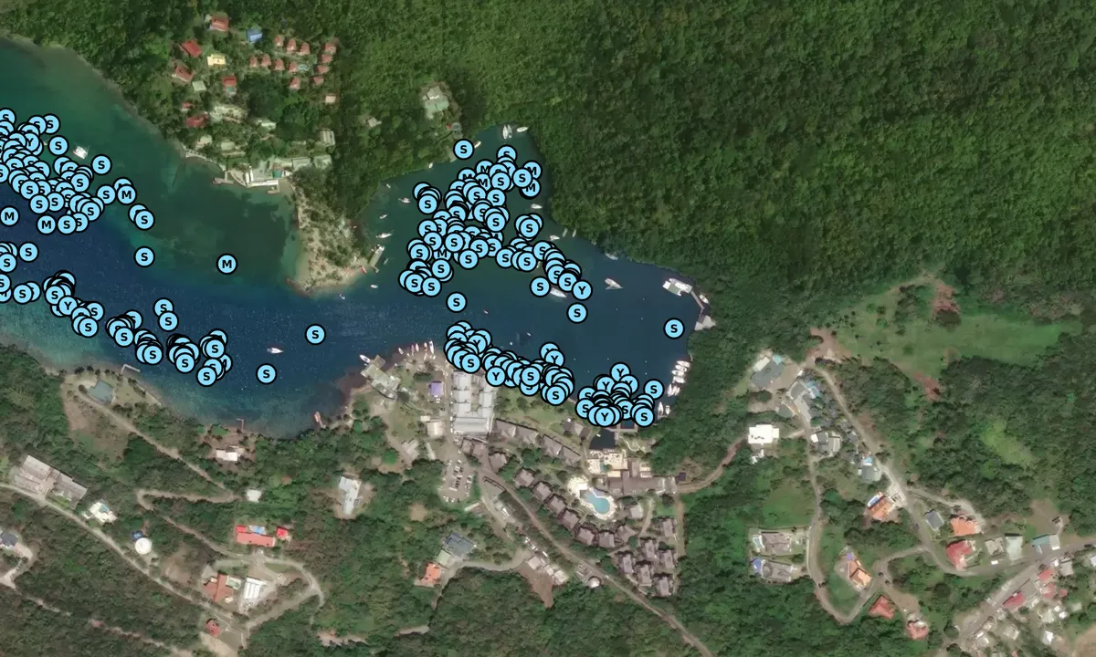 Satelite image of Marigot Bay Yacht Haven