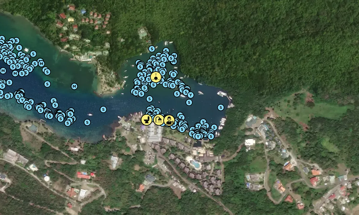 Satelite image of Marigot Bay Yacht Haven