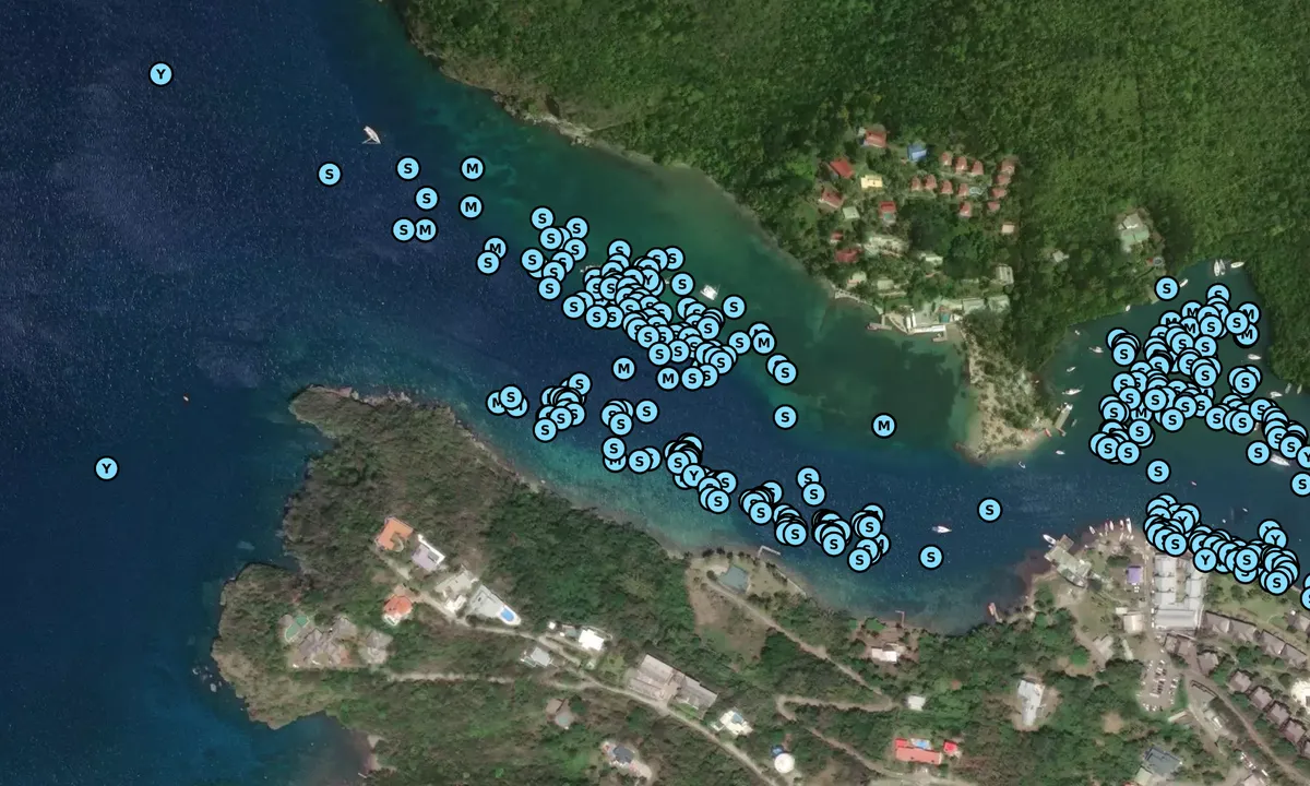 Satelite image of Marigot Harbour
