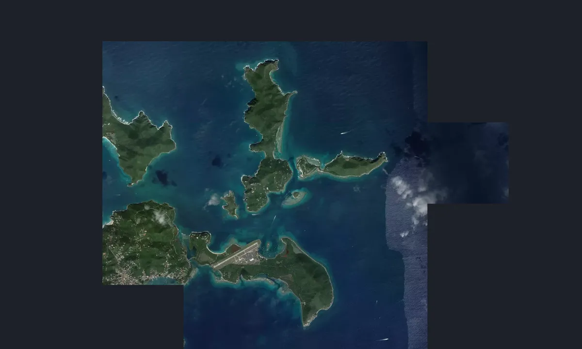 Flyfoto av Marina Cay