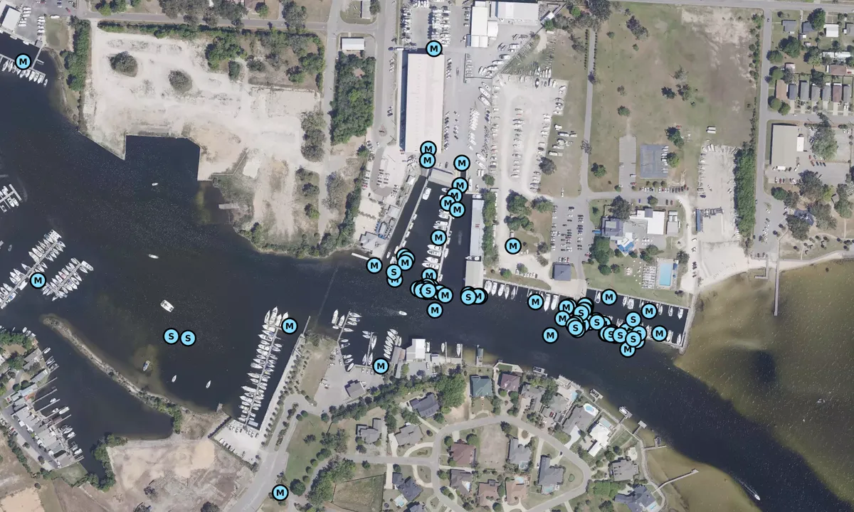 Satelite image of MarineMax Pensacola at Bahia Mar