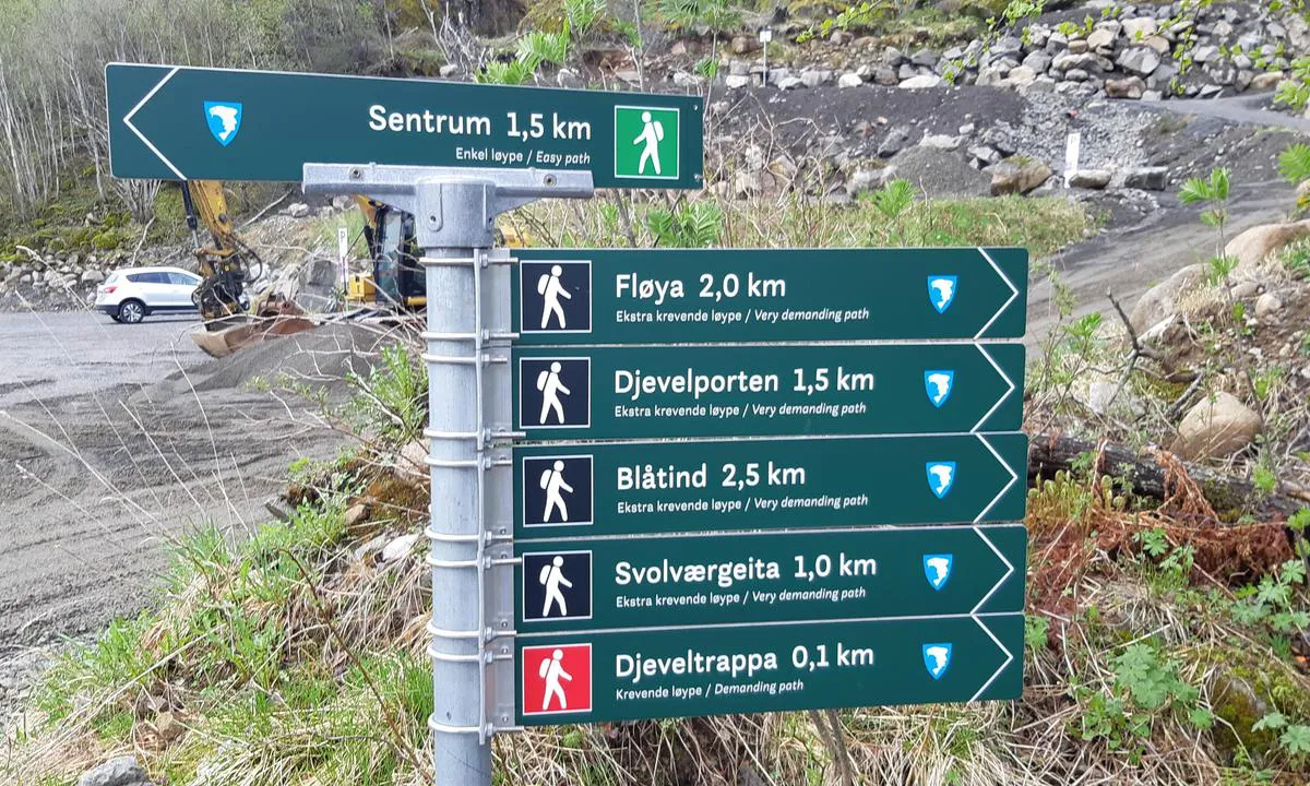 Marinepollen - Svolvær: {"base": "no", "no": "Skilt over de forskjellige turene.", "se": "Skyltar \u00f6ver de olika turerna.", "en": "Signs over the different trips.", "da": "Skilte over de forskellige ture."}