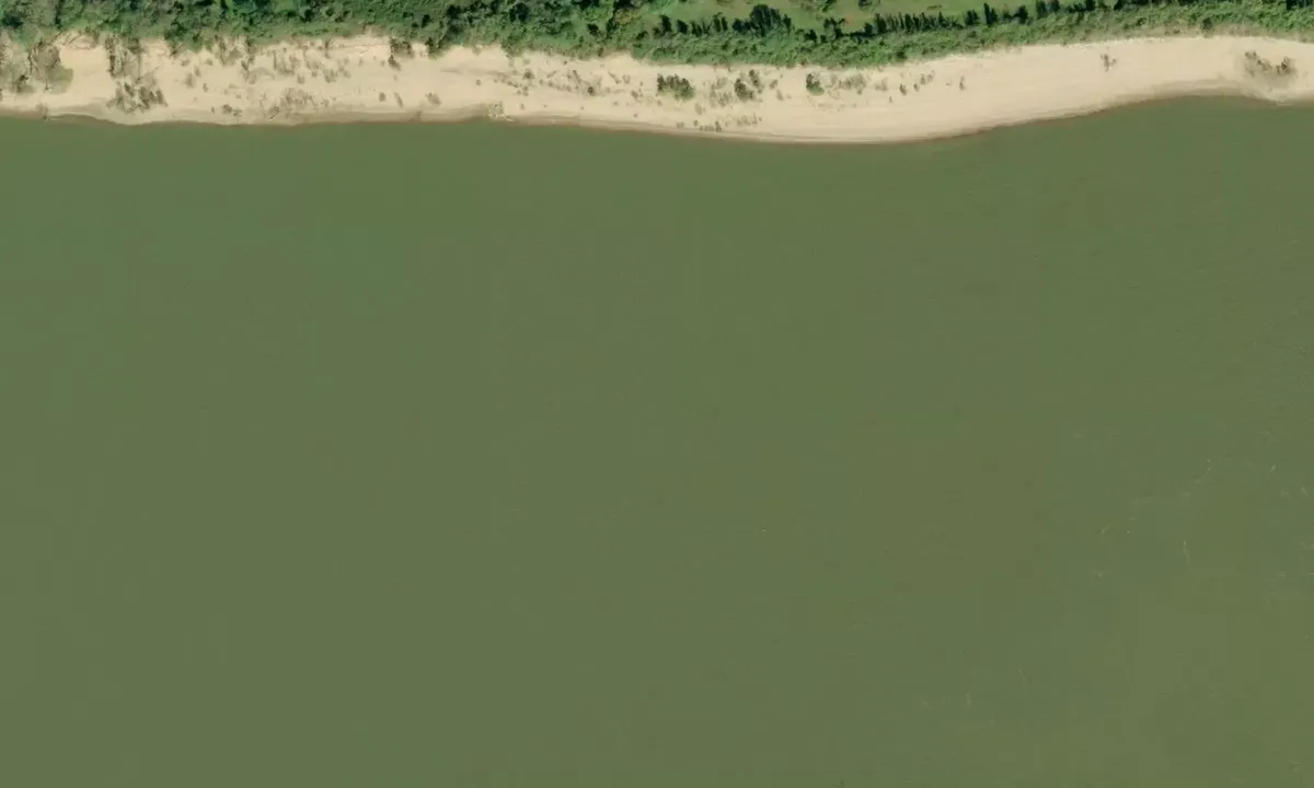 Satelite image of Markland Lock Downstream