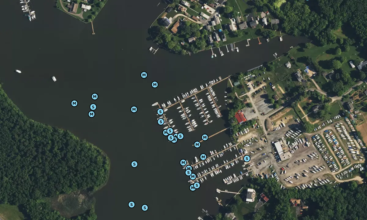 Satelite image of Maryland Marina - Bowleys Quarters