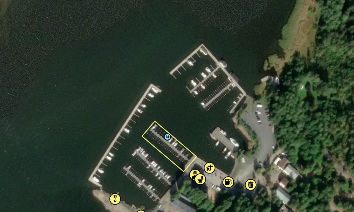 Satelite image of Mathildedal's guest harbor