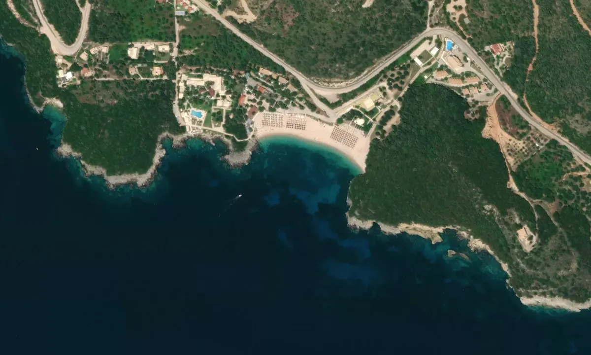 Flyfoto av Megali Ammos Beach
