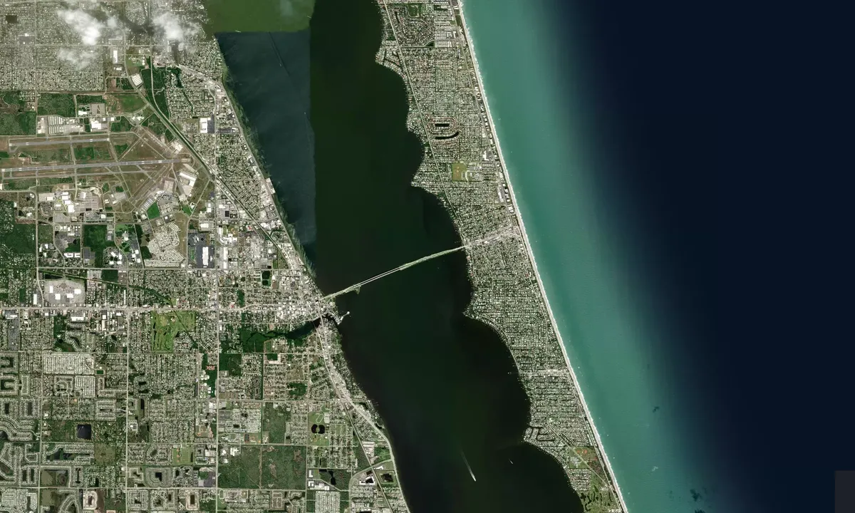 Flyfoto av Melbourne Causeway South