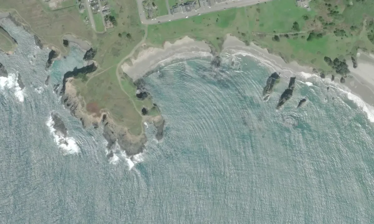 Flyfoto av Mendocino Bay