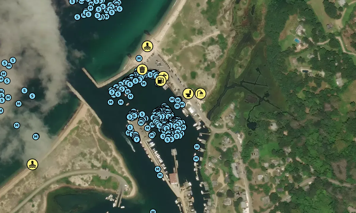 Satelite image of Menemsha Harbor