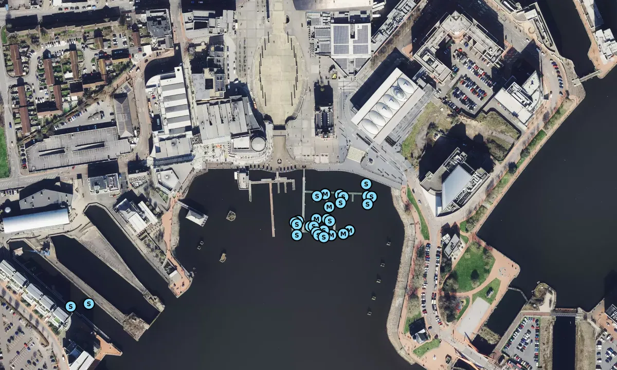Satelite image of Mermaid Quays