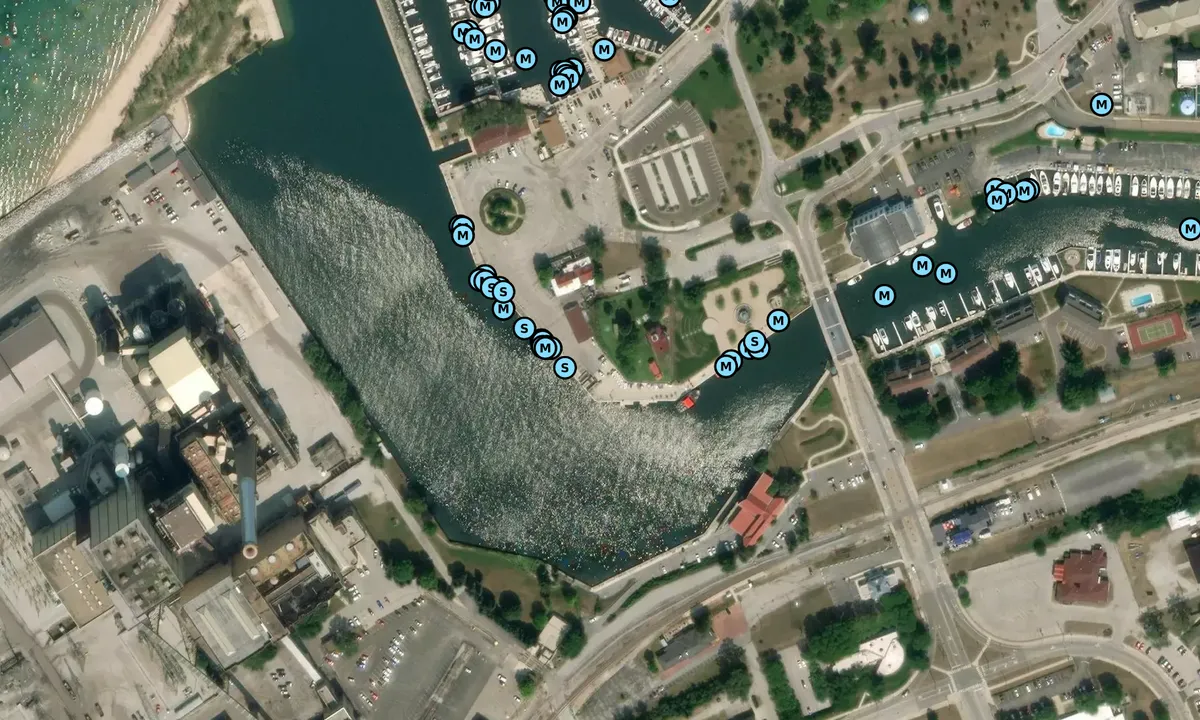 Satelite image of Michigan City Yacht Club