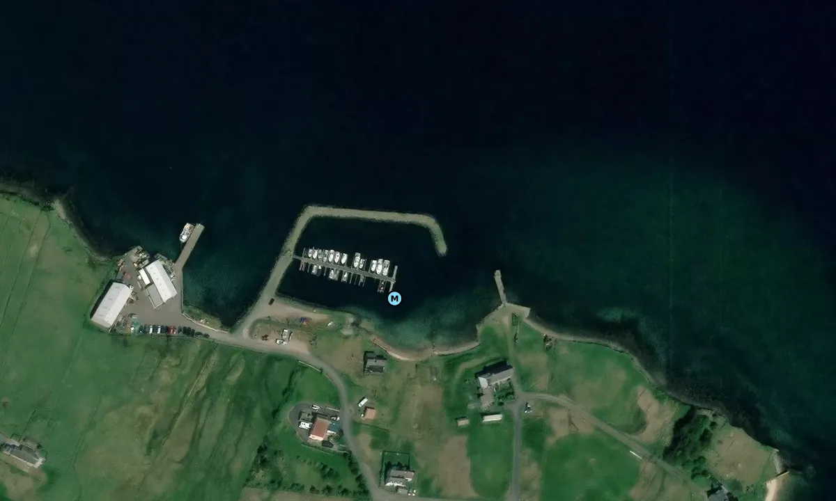 Satelite image of Mid Yell Marina