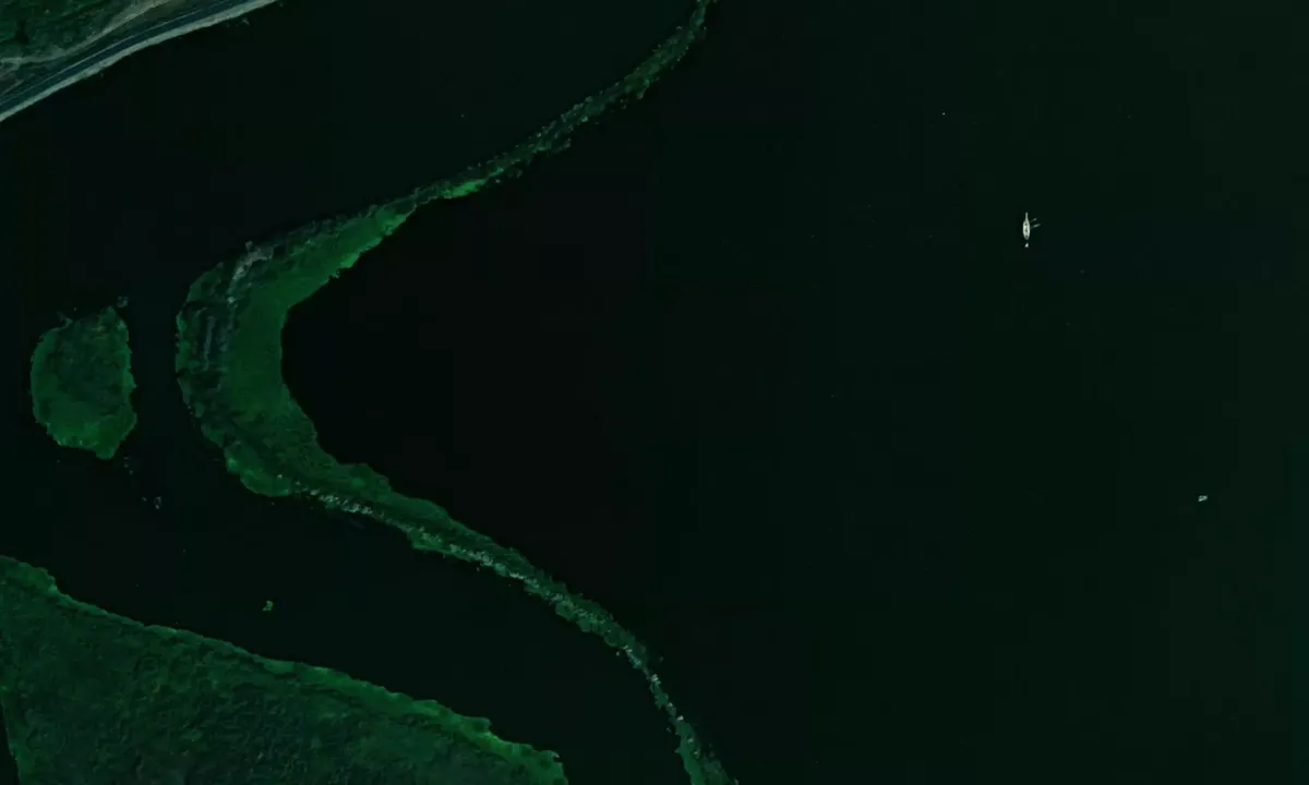 Flyfoto av Mildred Island