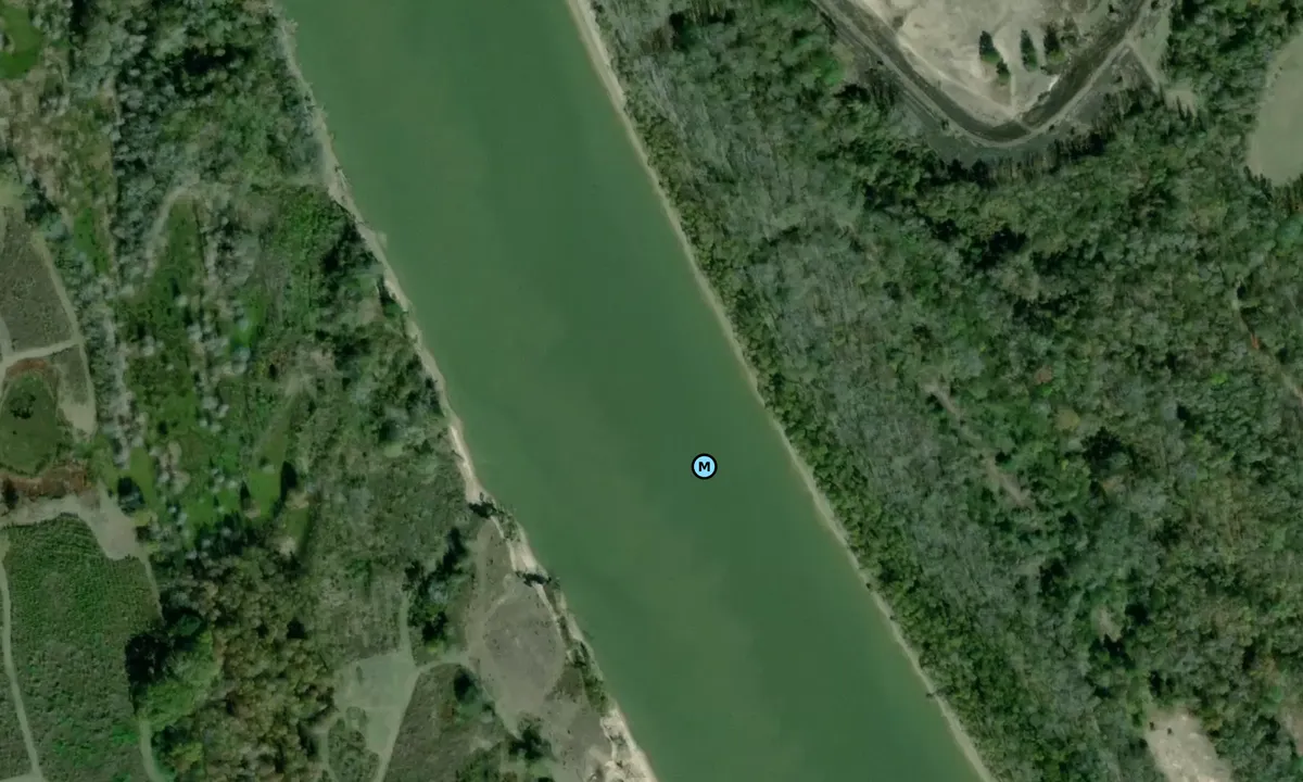 Satelite image of Mile 105 Sandbar
