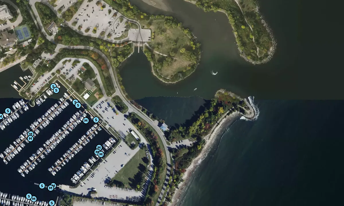 Satelite image of Mimico Creek
