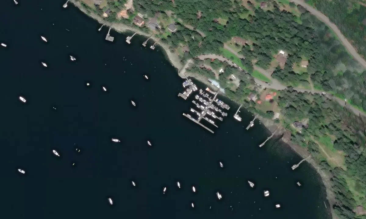 Satelite image of Montague Harbour Marina