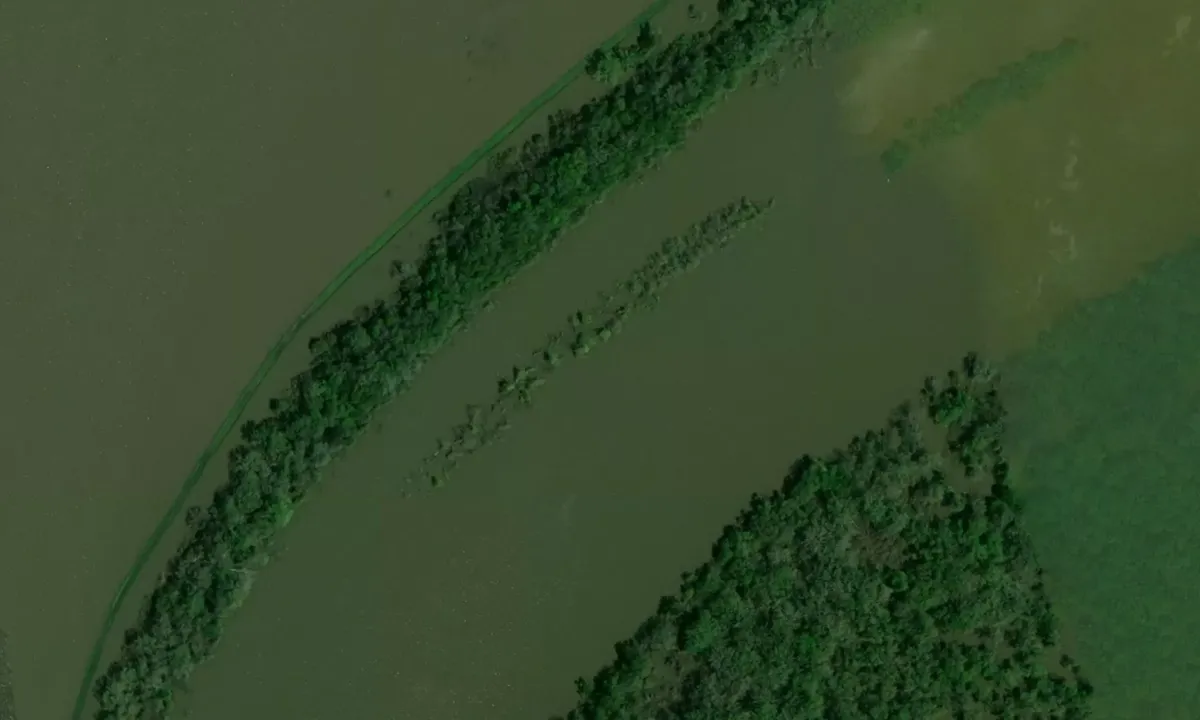 Flyfoto av Moores Island