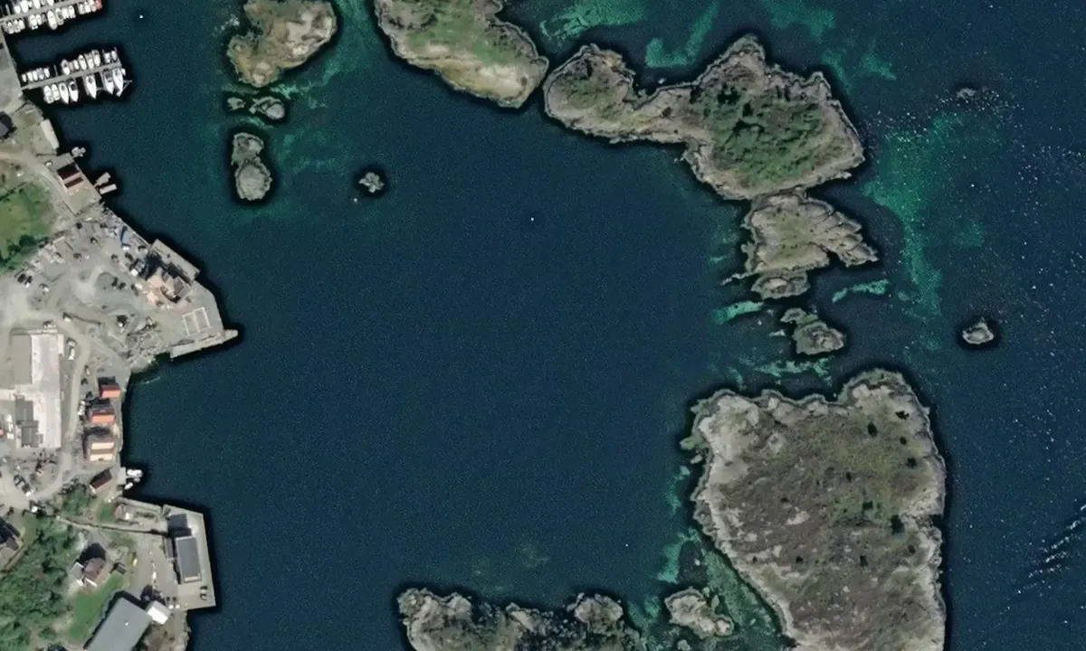 Satelite image of Moster hamn ankringsplass