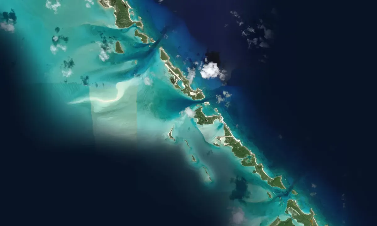 Flyfoto av Musha Cay Passage