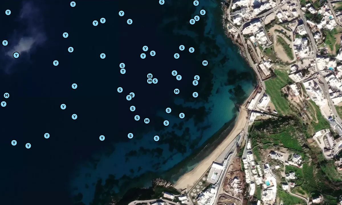 Satelite image of Mykanos Anchorage