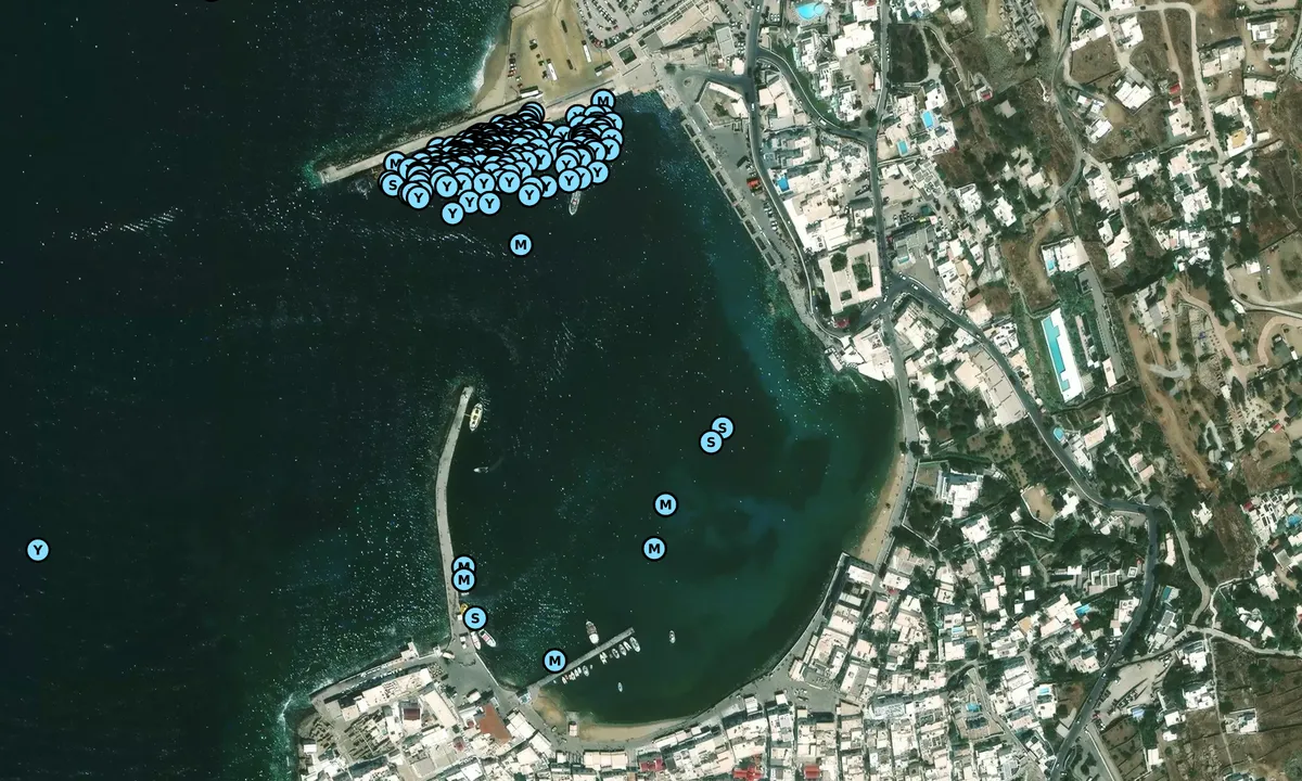 Satelite image of Mykonos Harbor