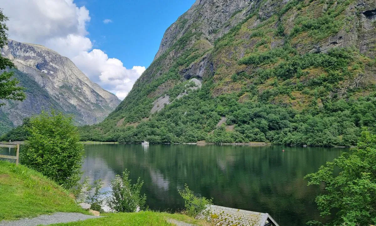 Nærøyfjorden, Holmaviki: {"base": "no", "no": "Fin ankringsplass i Inste Holmaviki, bilde tatt fra Bakka", "se": "Fin ankringsplats i Inre Holmaviken, bild tagen fr\u00e5n Bakka", "en": "Good anchorage in Inste Holmaviki, picture taken from Bakka", "da": "God ankerplads i Inste Holmaviki, billede taget fra Bakka"}