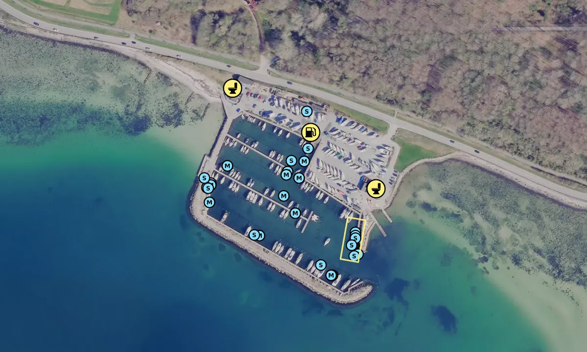 Satelite image of Nappedam Lystbådehavn