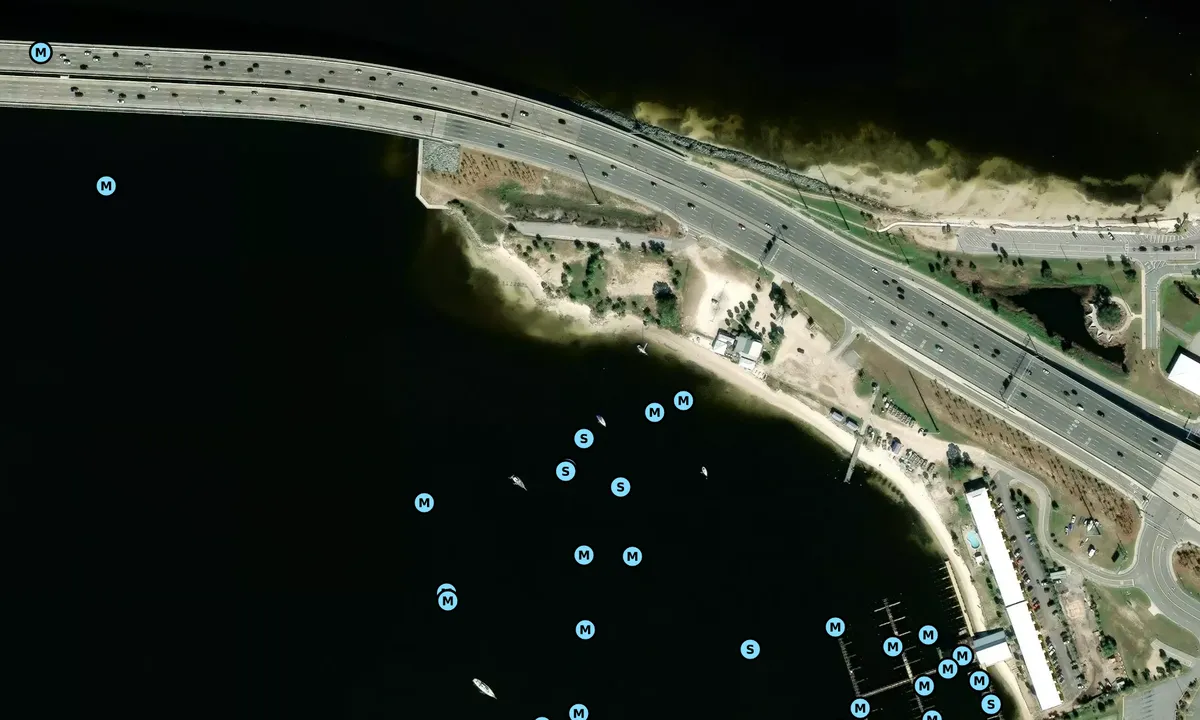 Satelite image of No Name Bar