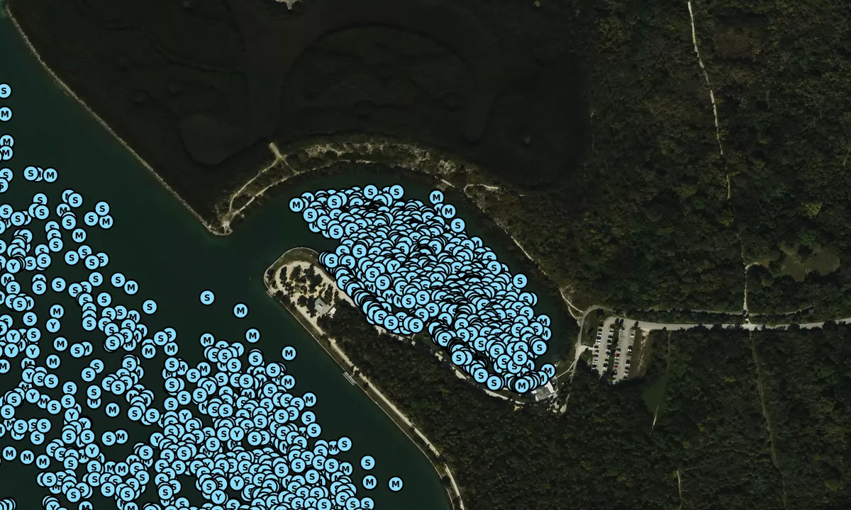 Satelite image of No Name Harbor