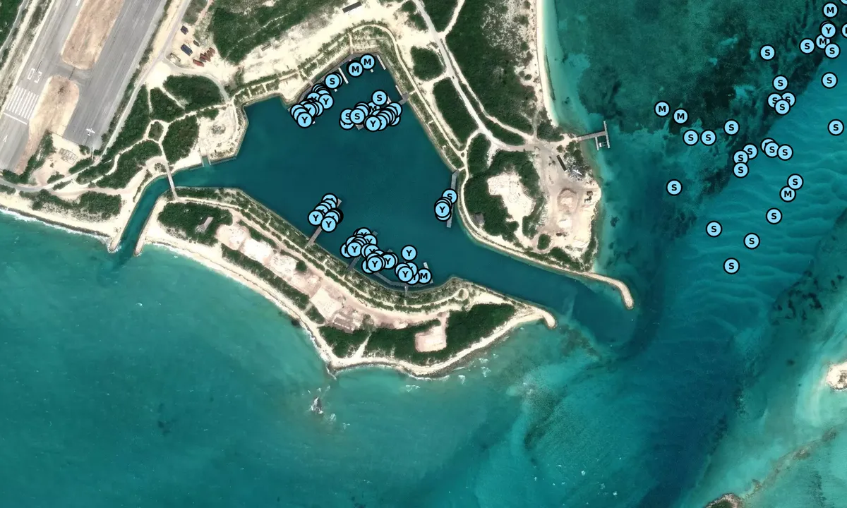 Satelite image of Norman's Cay Marina