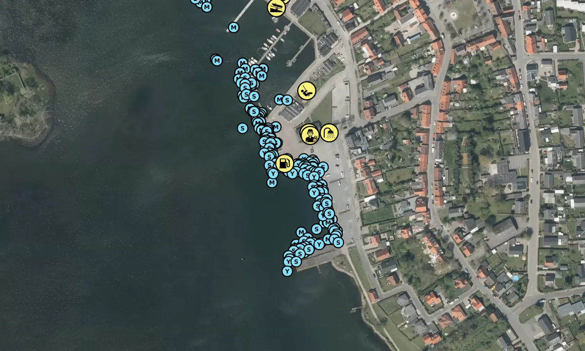 Satelite image of Nysted Sejlklub, Lolland. (NSL)