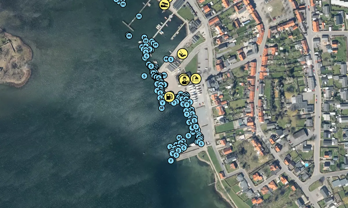 Satelite image of Nysted Sejlklub, Lolland. (NSL)