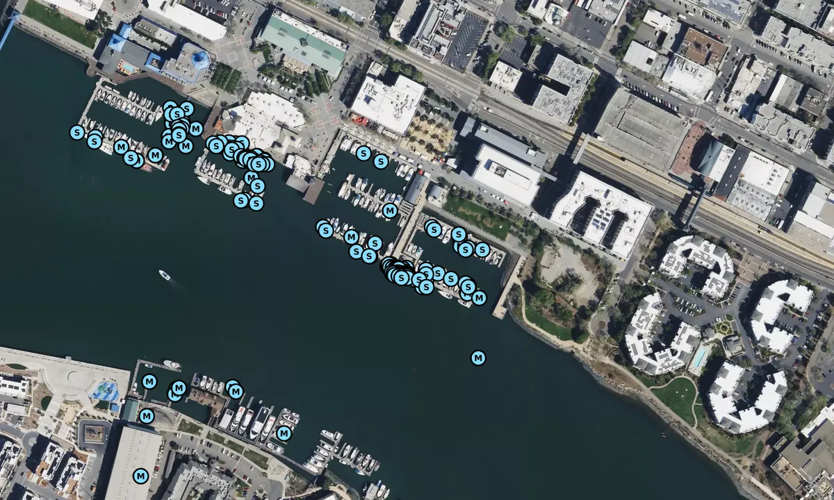 Satelite image of Oakland Marinas