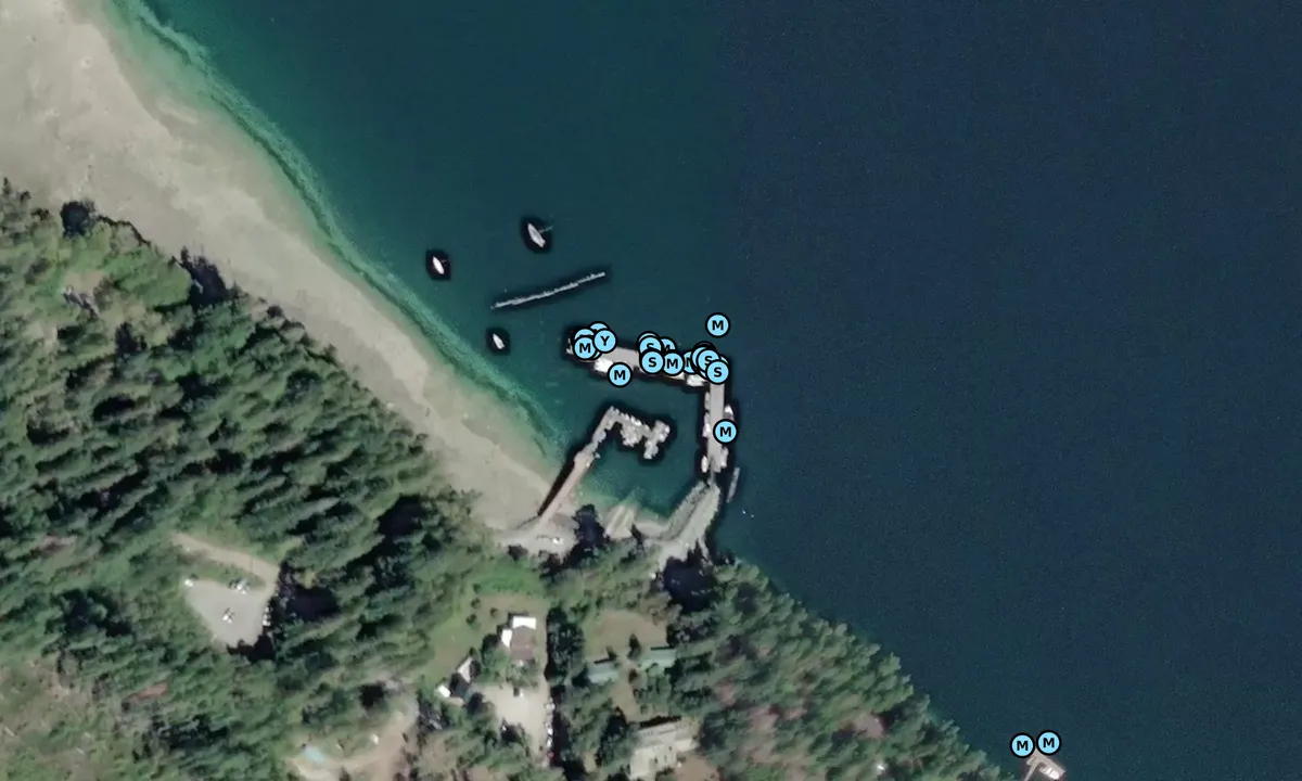 Satelite image of Okeover Inlet Public Dock
