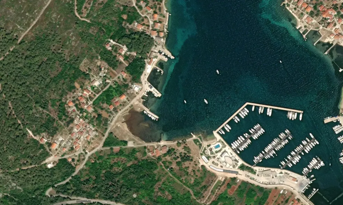 Flyfoto av Olive Island bay