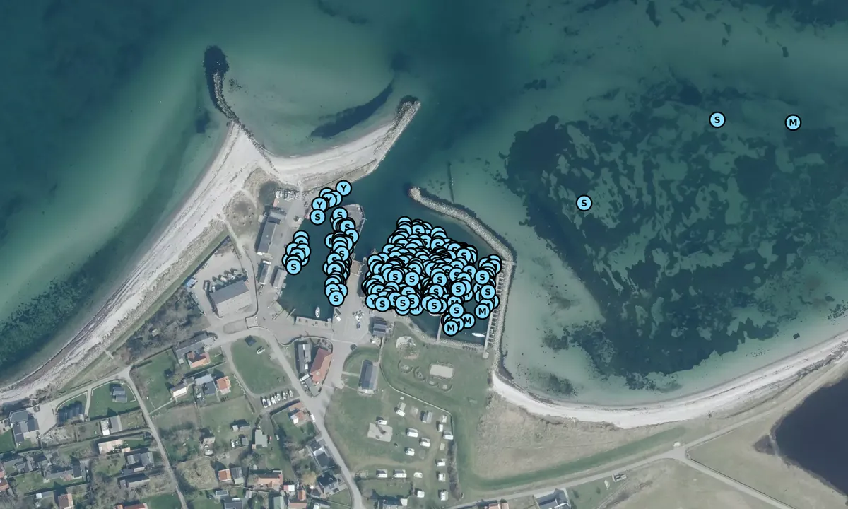 Satelite image of Omø Havn