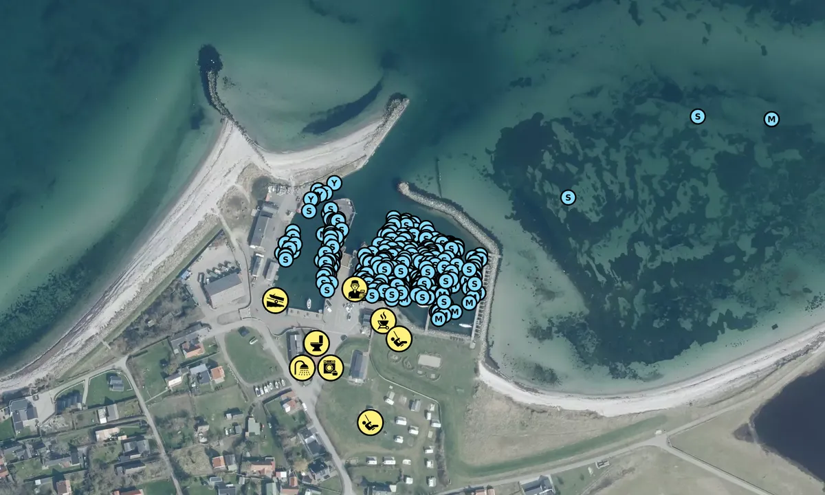 Satelite image of Omø Havn