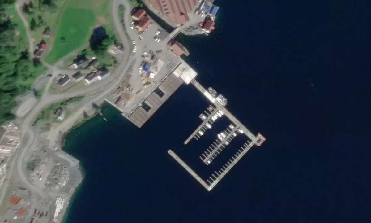 Flyfoto av Onarheim gjestehamn